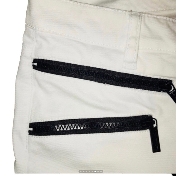 MICHAEL Kors White Skinny Jean Black Zipper Size 2 - Picture 5 of 8